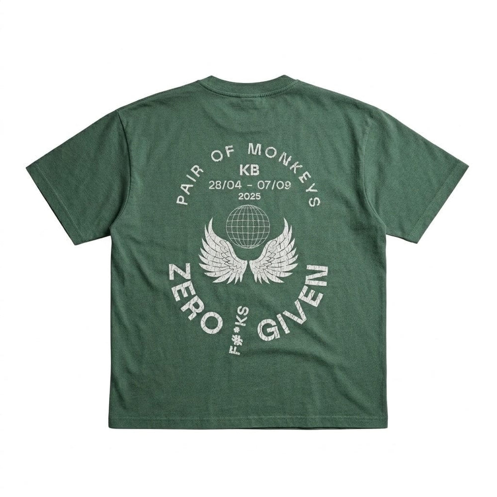 PØM ESSENTIALS — T-Shirt | 330gsm Cotton Pair Of Monkeys