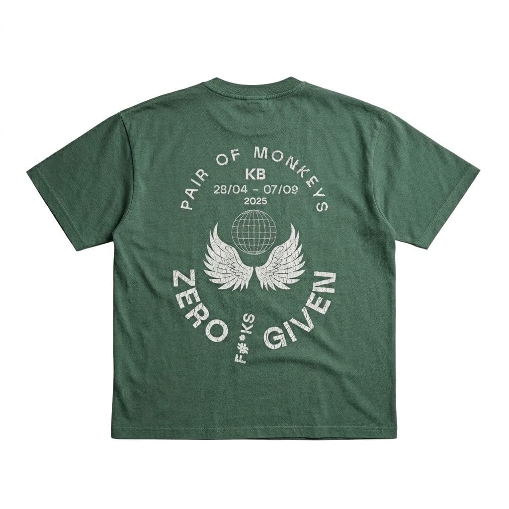 PØM ESSENTIALS — T-Shirt | 330gsm Cotton Pair Of Monkeys