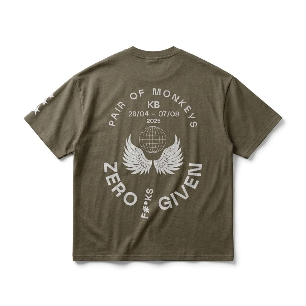 PØM ESSENTIALS — T-Shirt | 330gsm Cotton Pair Of Monkeys