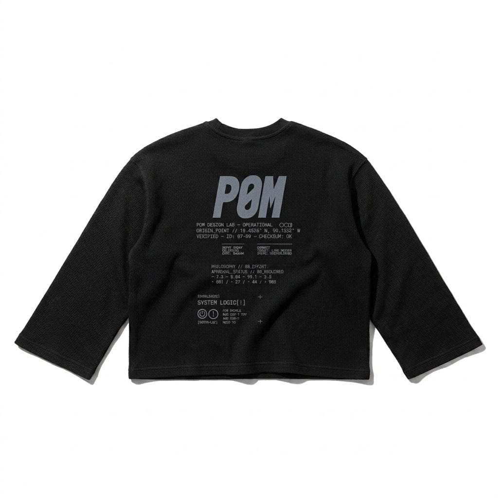 PØM ESSENTIALS — Unisex Waffle Raw Edge T-Shirt | 220gsm Cotton Blend Pair Of Monkeys