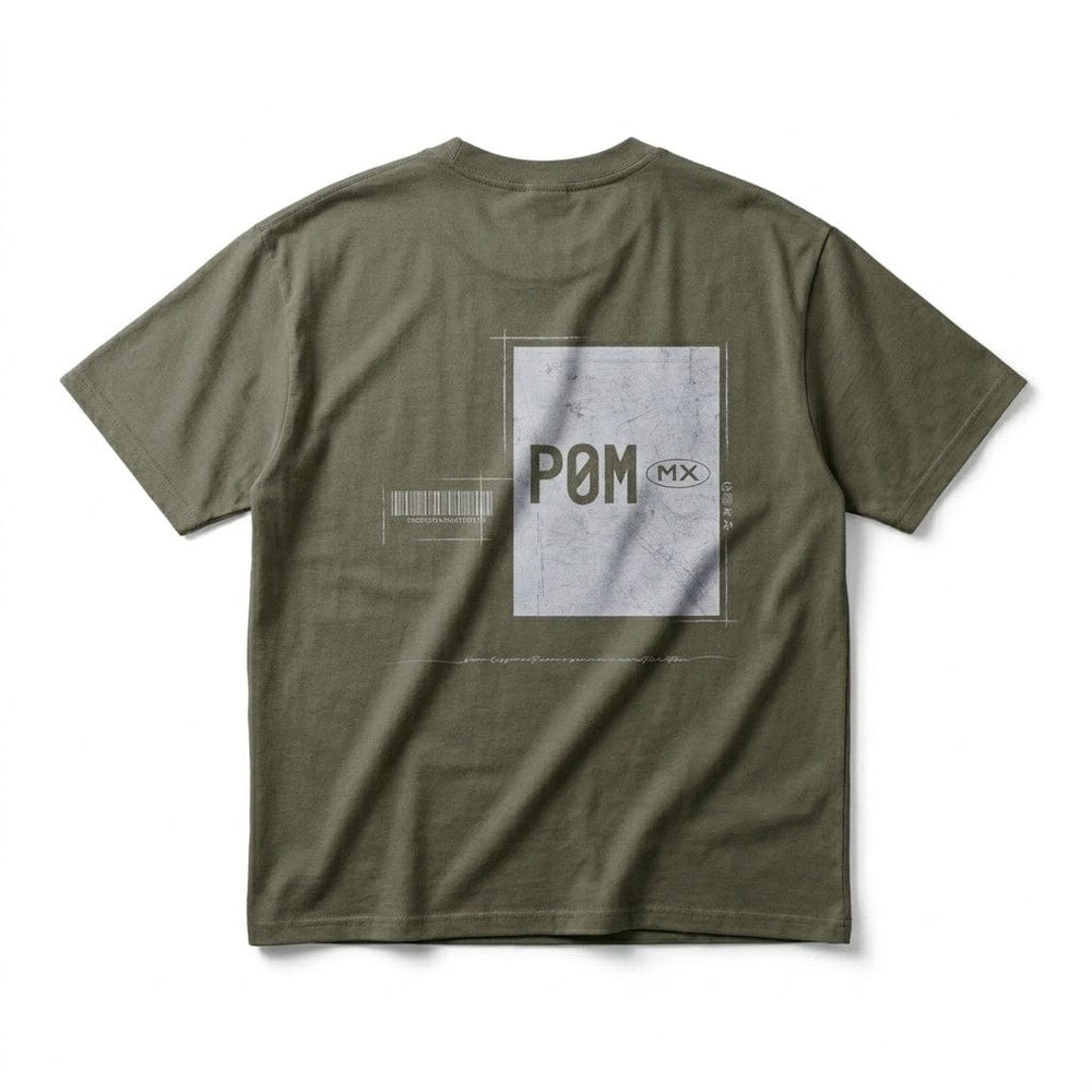 PØM ESSENTIALS — Barcode T-Shirt | 330gsm Cotton Pair Of Monkeys