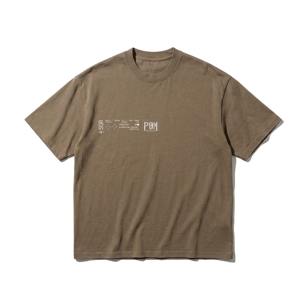 PØM ESSENTIALS — Barcode T-Shirt | 330gsm Cotton Pair Of Monkeys