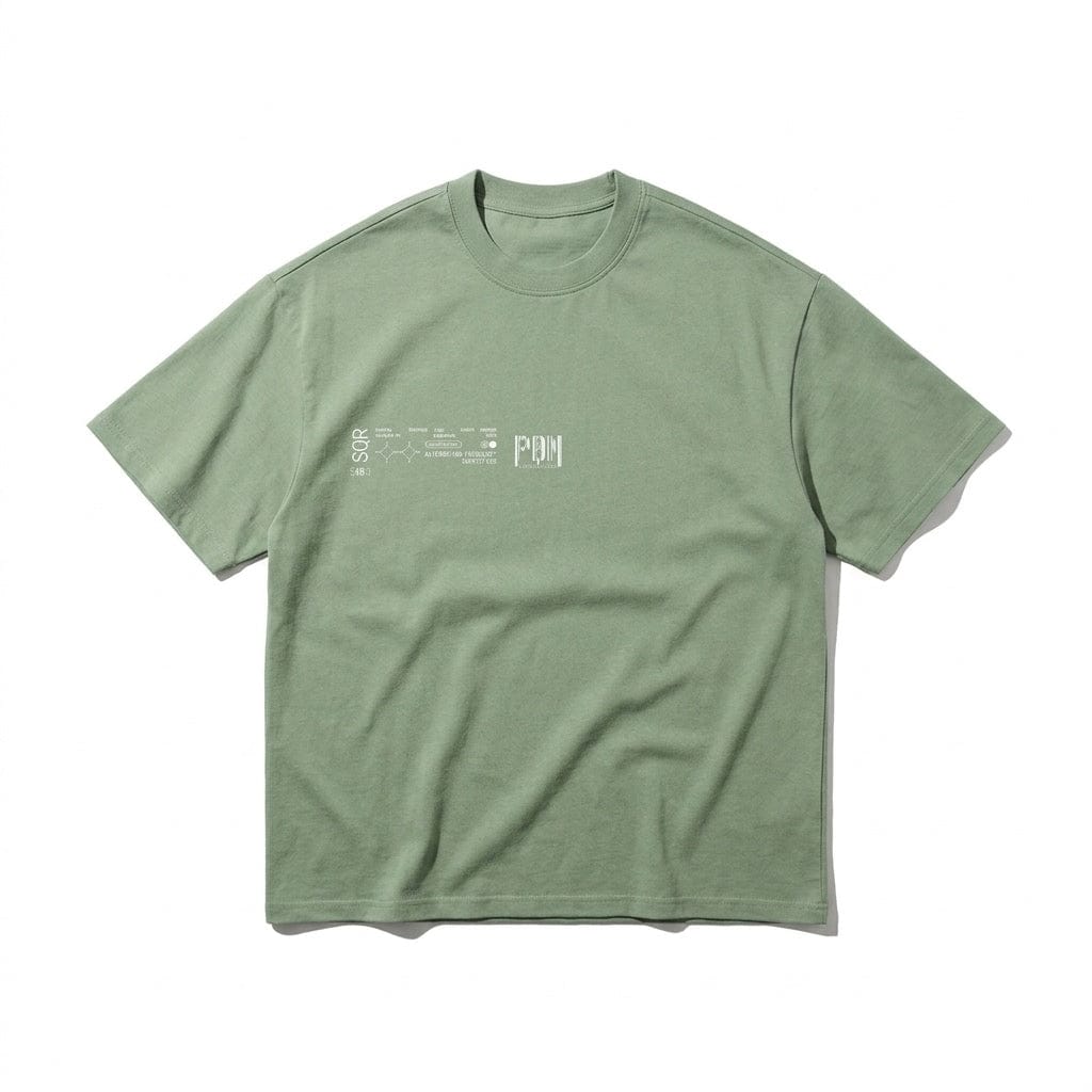 PØM ESSENTIALS — Barcode T-Shirt | 330gsm Cotton Pair Of Monkeys