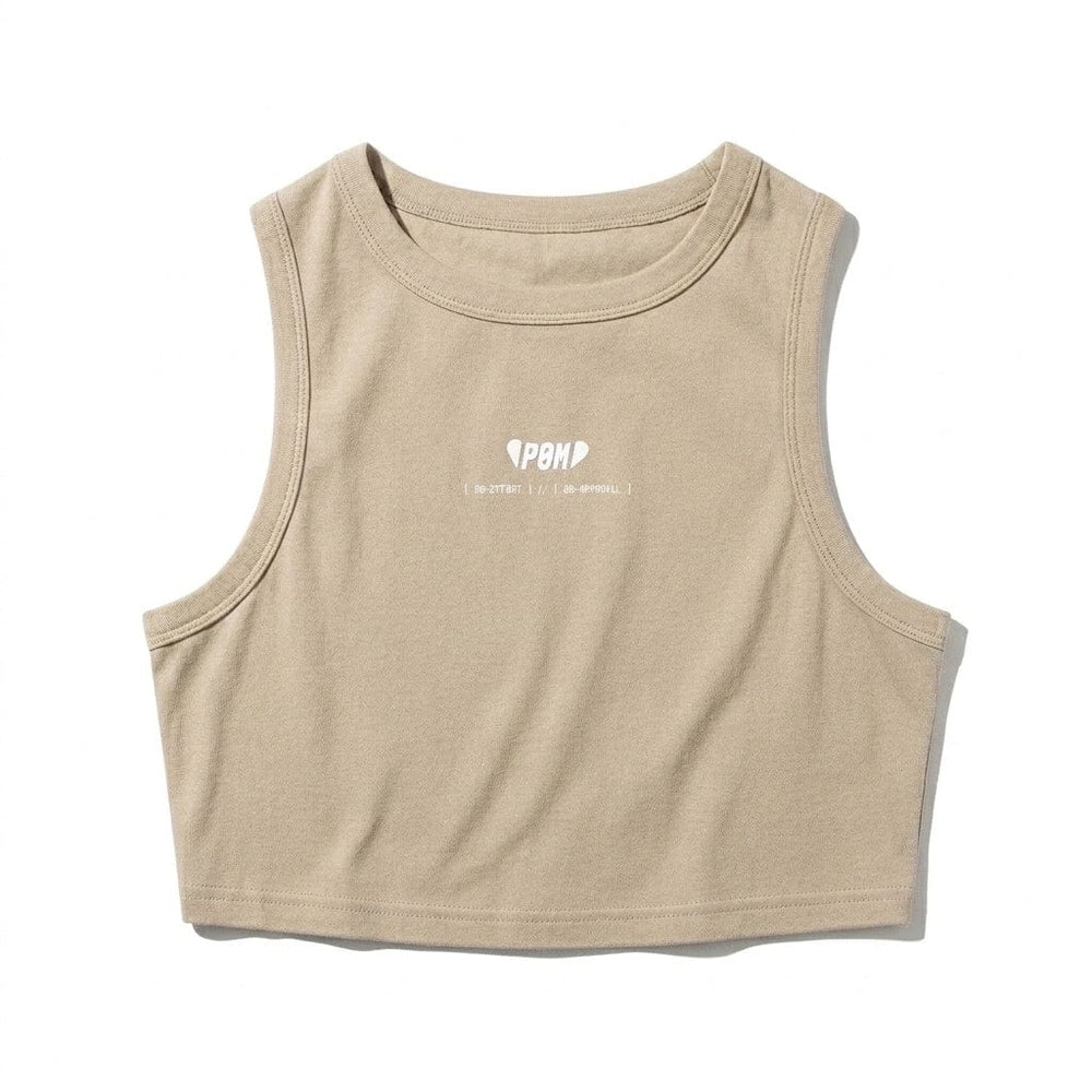 PØM ESSENTIALS — Tight Crewneck Crop Tank Pair Of Monkeys