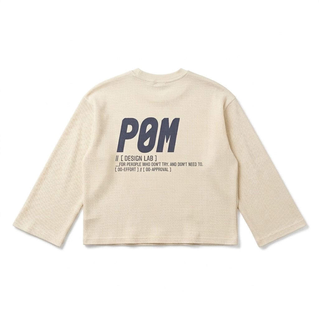 PØM ESSENTIALS — Coordinates Waffle Raw Edge T-Shirt | 220gsm Cotton Blend ODMPOD