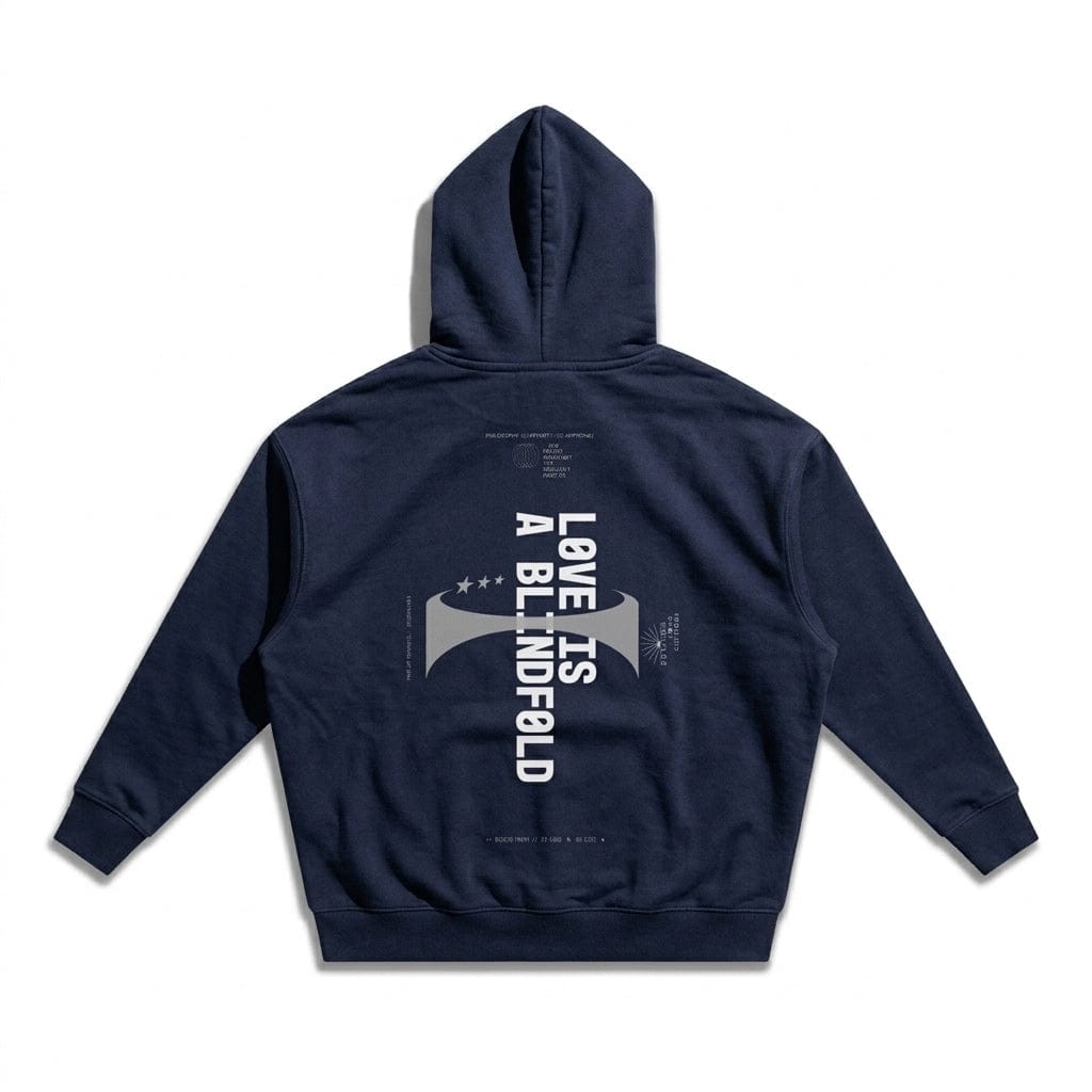 PØM ESSENTIALS — Love Is Drop-Shoulder Hoodie [021] | 430gsm Cotton-Poly ODMPOD