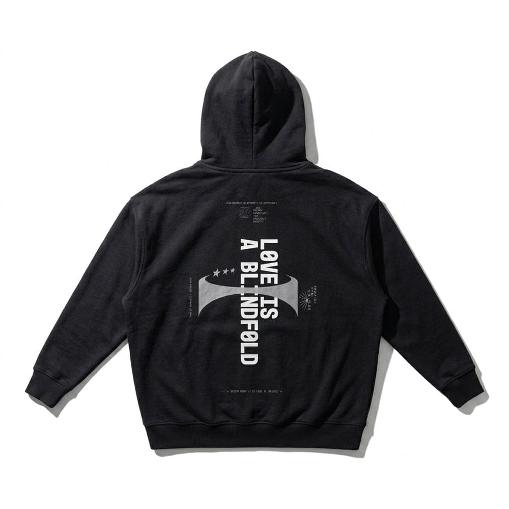 PØM ORIGINS — Love Is Drop-Shoulder Hoodie [021] | 430gsm Cotton-Poly Pair Of Monkeys