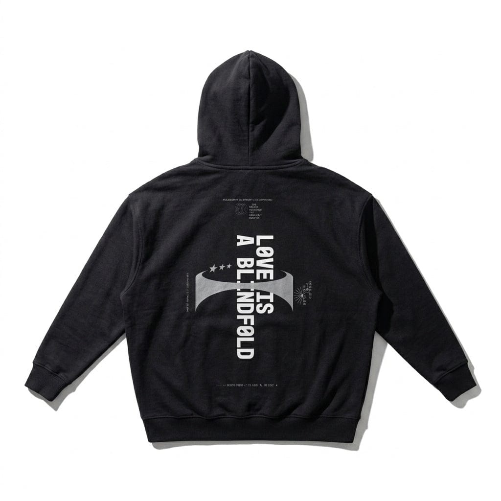 PØM ESSENTIALS — Love Is Drop-Shoulder Hoodie [021] | 430gsm Cotton-Poly ODMPOD