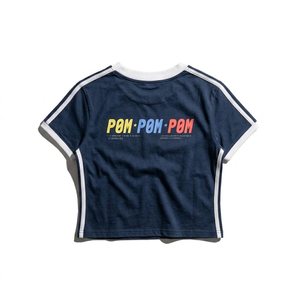 PØM ESSENTIALS — V-Neck Crop T-Shirt [019] | 210gsm Cotton-Spandex ODMPOD
