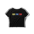 PØM ESSENTIALS — V-Neck Crop T-Shirt [019] | 210gsm Cotton-Spandex ODMPOD