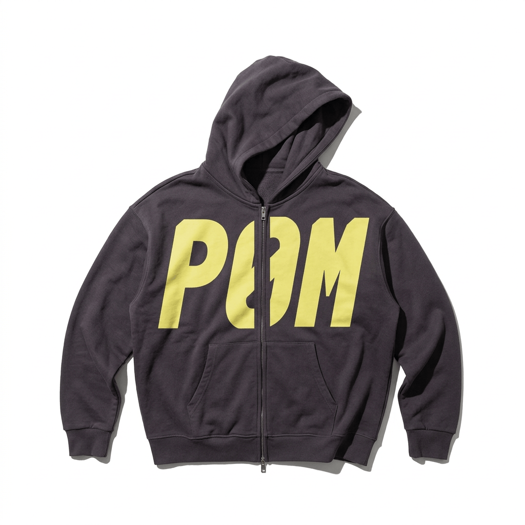 PØM ESSENTIALS — Loose Full-Zip Hoodie [014] | 430gsm Heavyweight Pair Of Monkeys