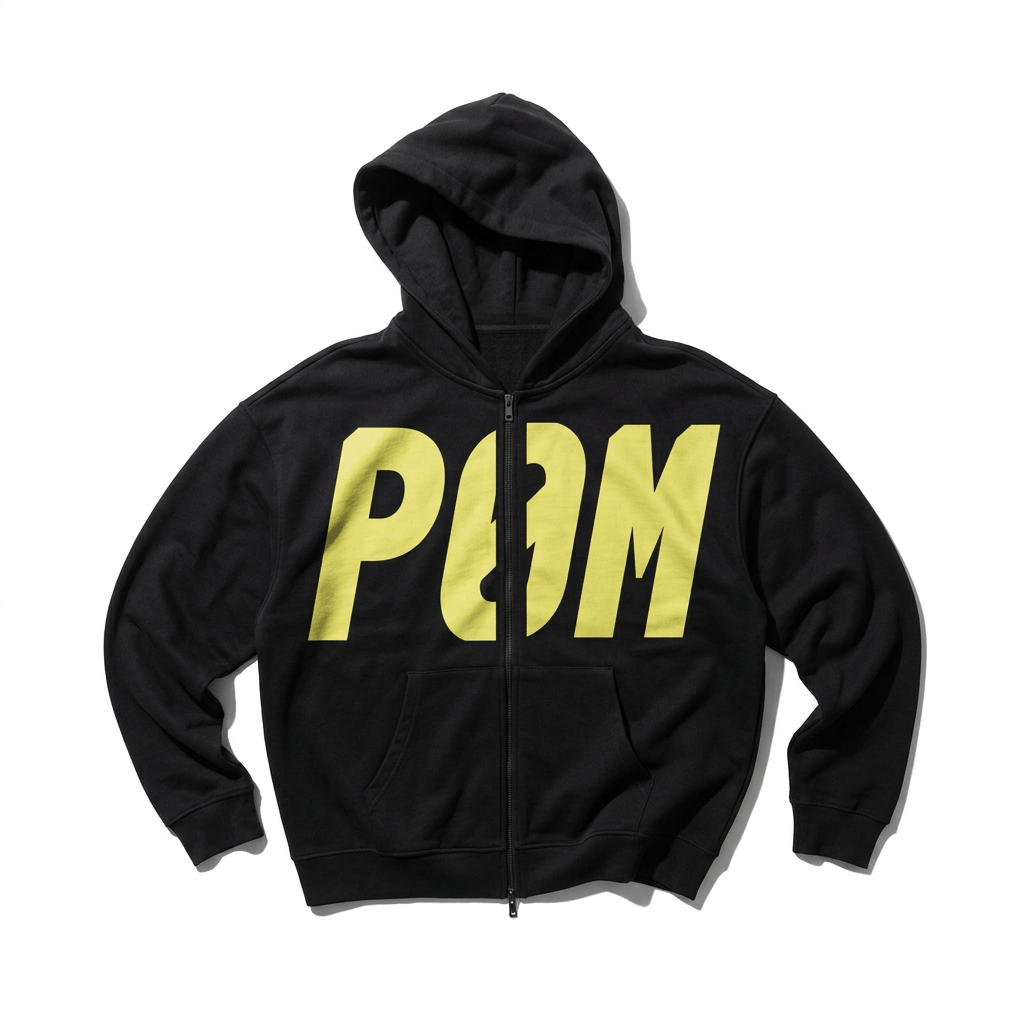 PØM ESSENTIALS — Loose Full-Zip Hoodie [014] | 430gsm Heavyweight Pair Of Monkeys