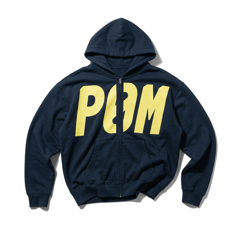 PØM ESSENTIALS — Loose Full-Zip Hoodie [014] | 430gsm Heavyweight Pair Of Monkeys