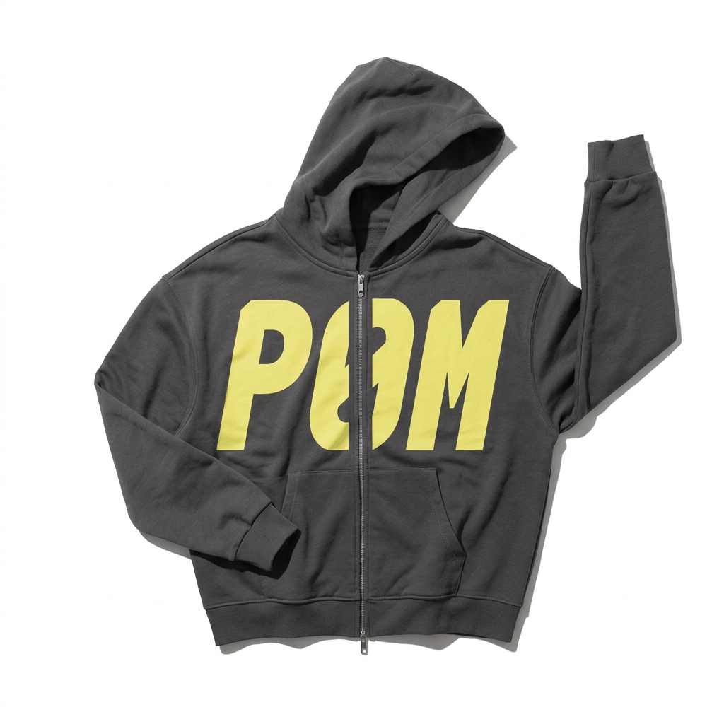 PØM ESSENTIALS — Loose Full-Zip Hoodie [014] | 430gsm Heavyweight Pair Of Monkeys